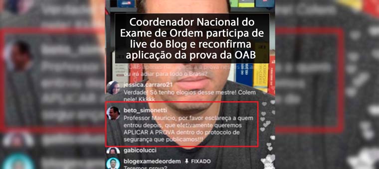 Coordenador Nacional do Exame de Ordem reconfirma aplicao da prova da OAB