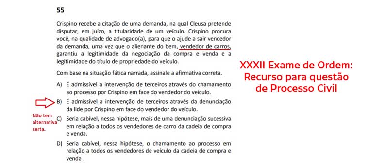 XXXII Exame de Ordem: Recurso para questo de Processo Civil