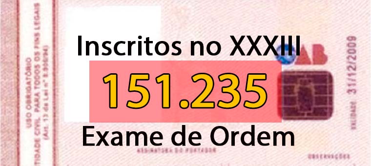  Inscritos no XXXIII Exame de Ordem! 