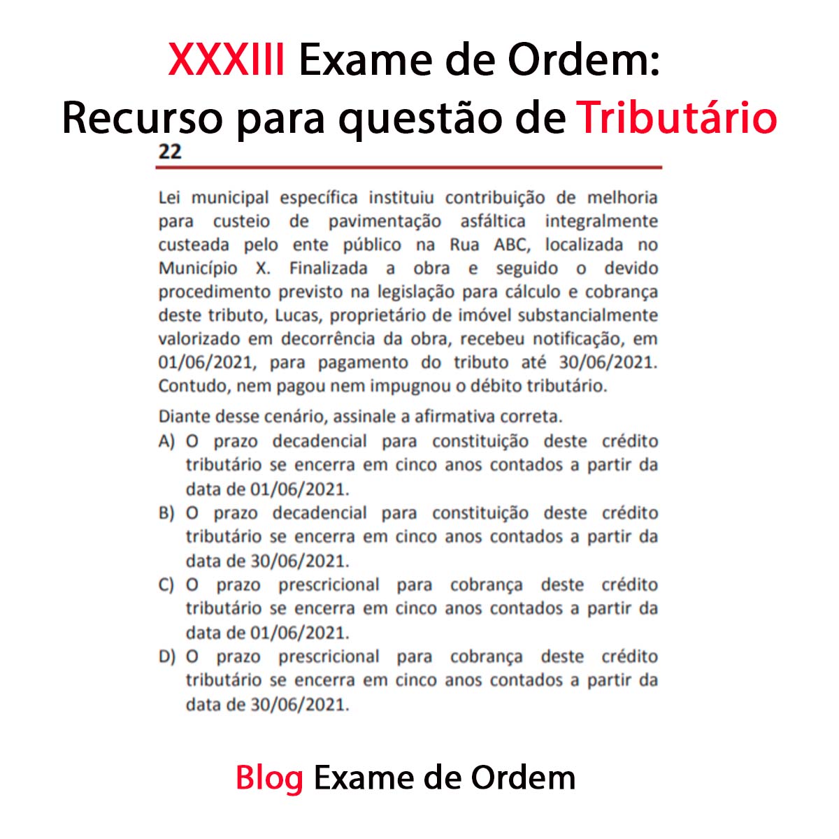 XXXIII Exame de Ordem: ltimo recurso de Direito Tributrio 