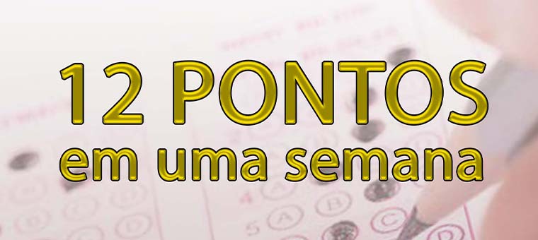 Amanh teremos o 12 pontos em 1 semana!