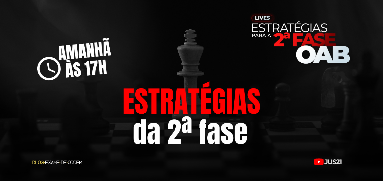 Amanh vamos falar sobre estratgias para a prova de 2 fase