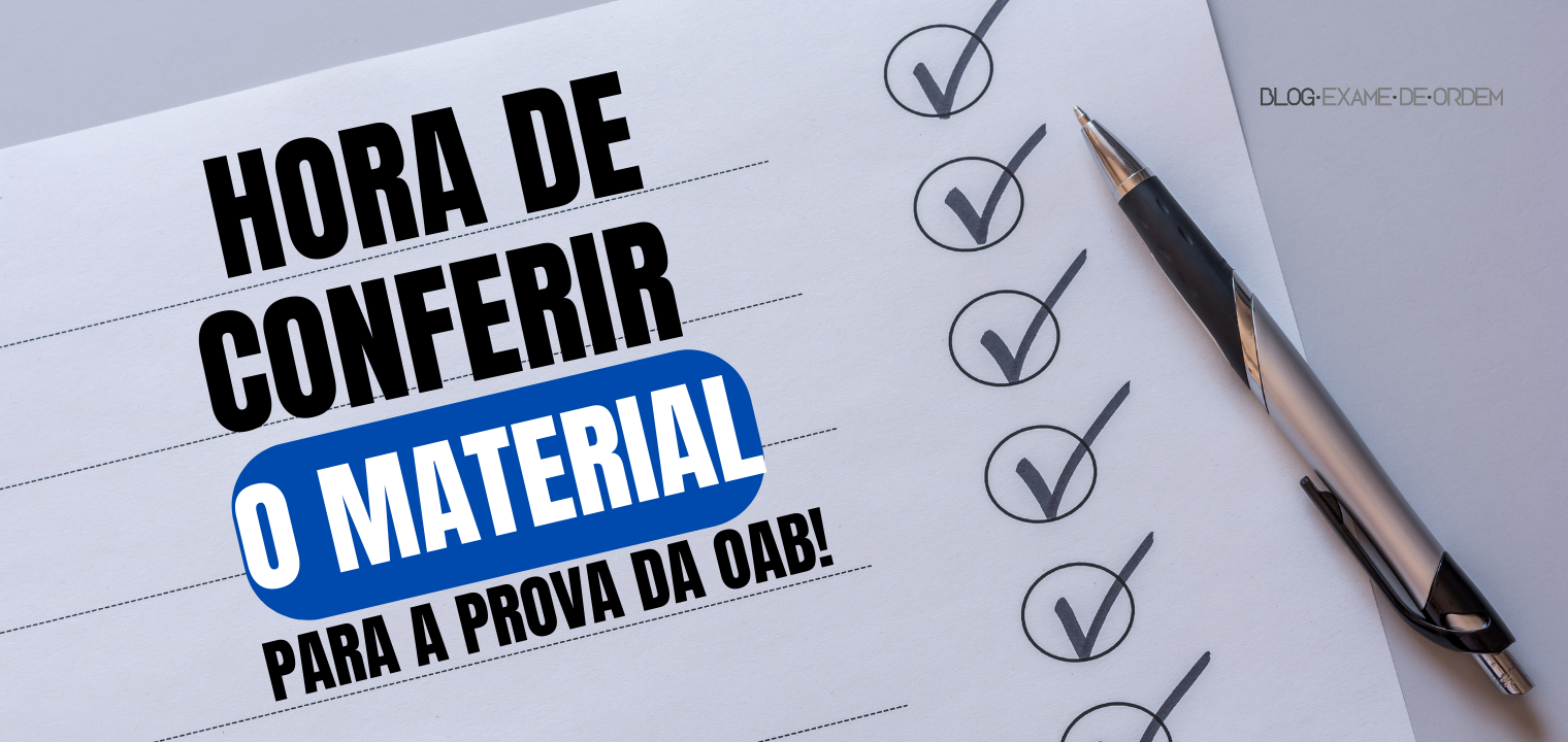 Hora de organizar o material para a prova!