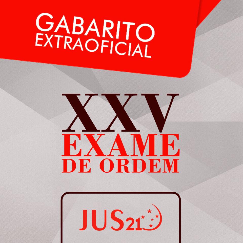 Hoje tem o gabarito Extraoficial do Jus21 Hoje tem o gabarito Extraoficial do Jus21