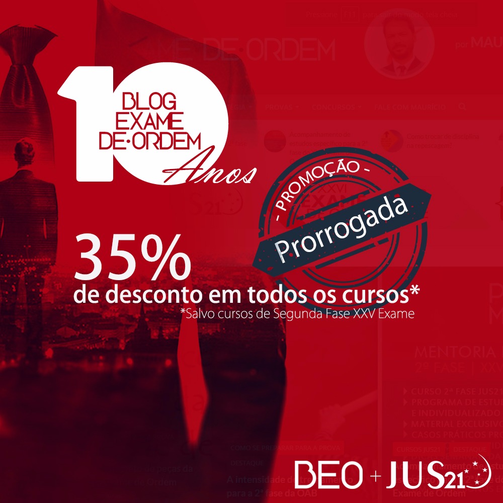 Prorrogada a promoção de 10 anos do Blog Exame de Ordem Prorrogada a promoção de 10 anos do Blog Exame de Ordem