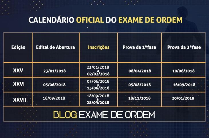 Calendrio OAB 2018: Datas do Exame de Ordem atualizadas