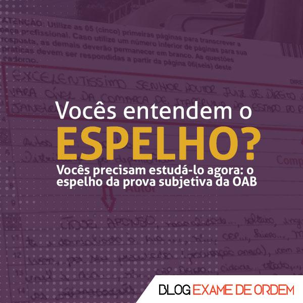 Vocês precisam entendê-lo agora: o espelho da prova subjetiva da OAB Vocês precisam entendê-lo agora: o espelho da prova subjetiva da OAB