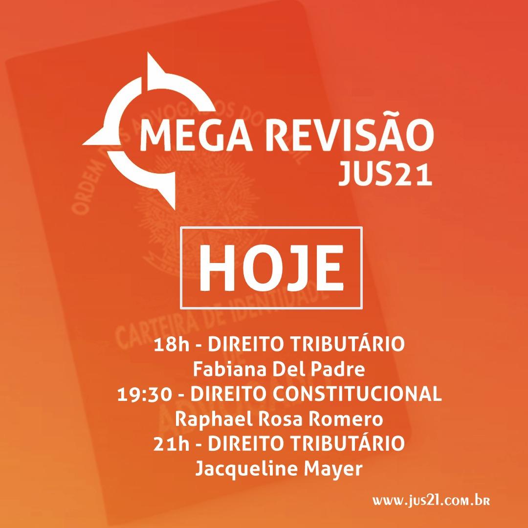 Hoje teremos o quinto dia da MEGA Revisão! Hoje teremos o quinto dia da MEGA Revisão!