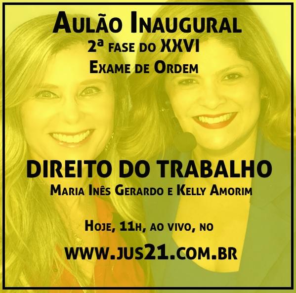 Hoje é dia dos Aulões Inaugurais do Jus21: Aulas ao vivo para a 2ª fase da OAB! Hoje é dia dos Aulões Inaugurais do Jus21: Aulas ao vivo para a 2ª fase da OAB!