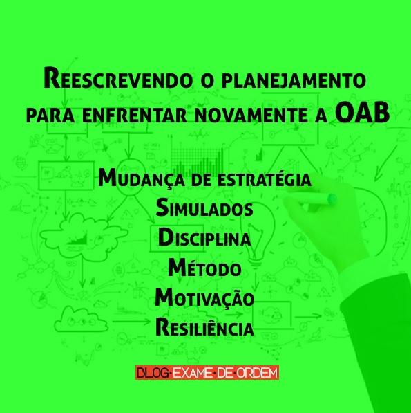 Reescrevendo o planejamento para enfrentar novamente a OAB Reescrevendo o planejamento para enfrentar novamente a OAB