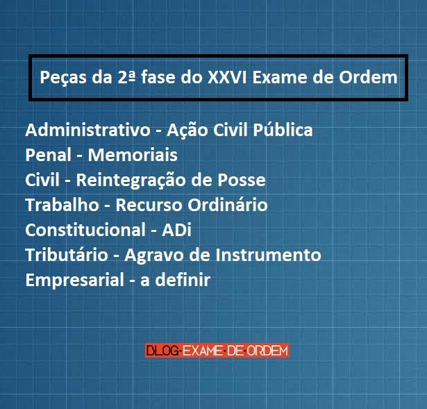 As peas prticas do XXVI Exame de Ordem