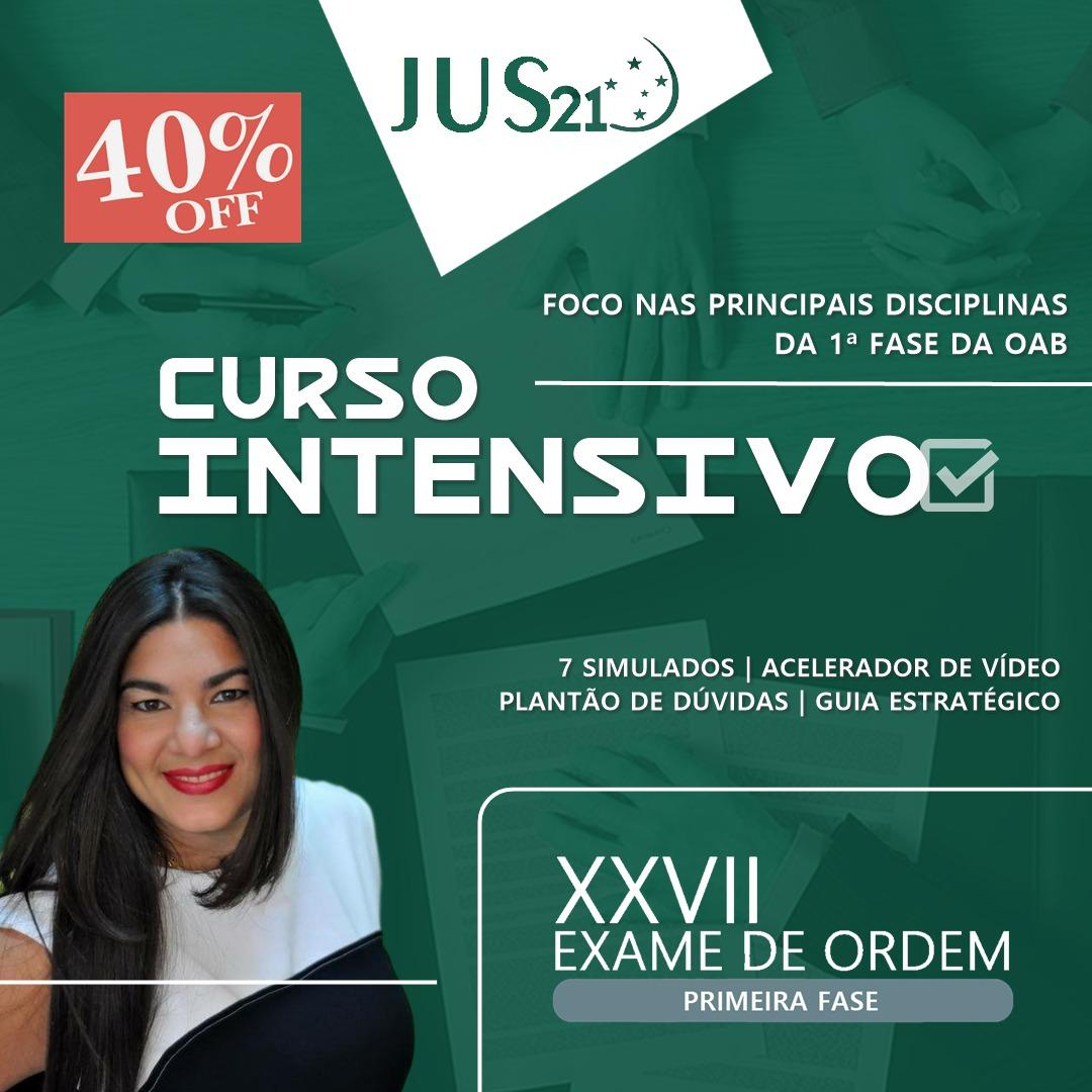 Curso Intensivo para o XXVII Exame de Ordem com 40% de desconto! Curso Intensivo para o XXVII Exame de Ordem com 40% de desconto!
