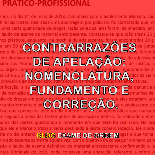Contrarrazes de Apelao: nomenclatura, fundamento e correo