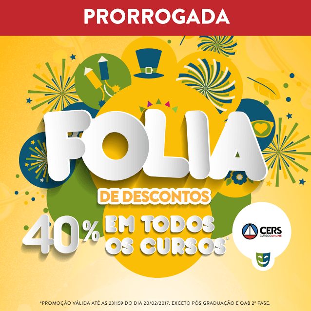 Hoje  o ltimo dia da Promoo de Carnaval! 40% de desconto nos cursos para OAB!