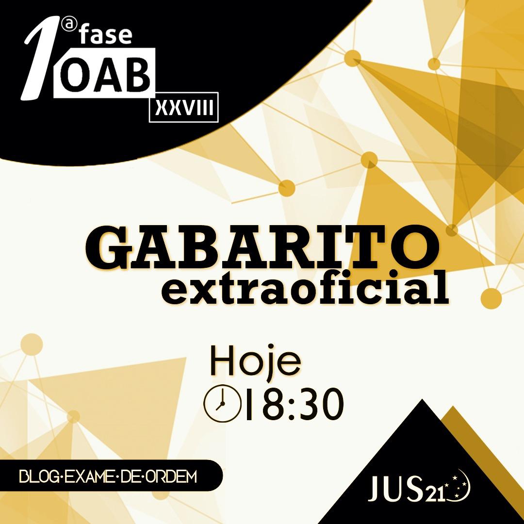 Hoje, 18:30h, Gabarito Extraoficial do Jus21!