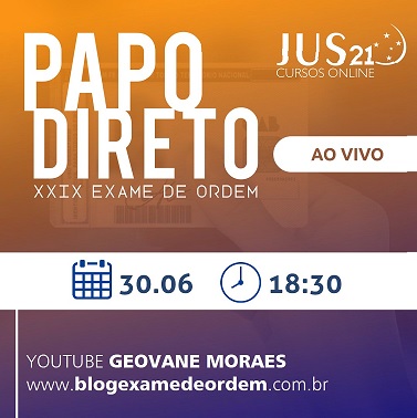 Domingo teremos o PAPO DIRETO: a anlise objetiva da prova da OAB!