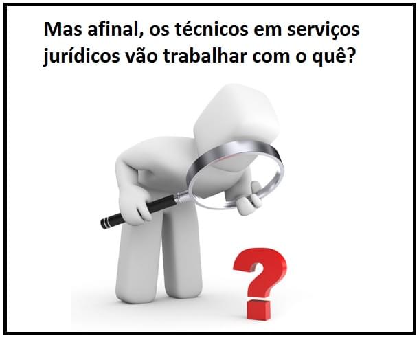 Mas afinal, os tcnicos em servios jurdicos vo trabalhar com o qu?