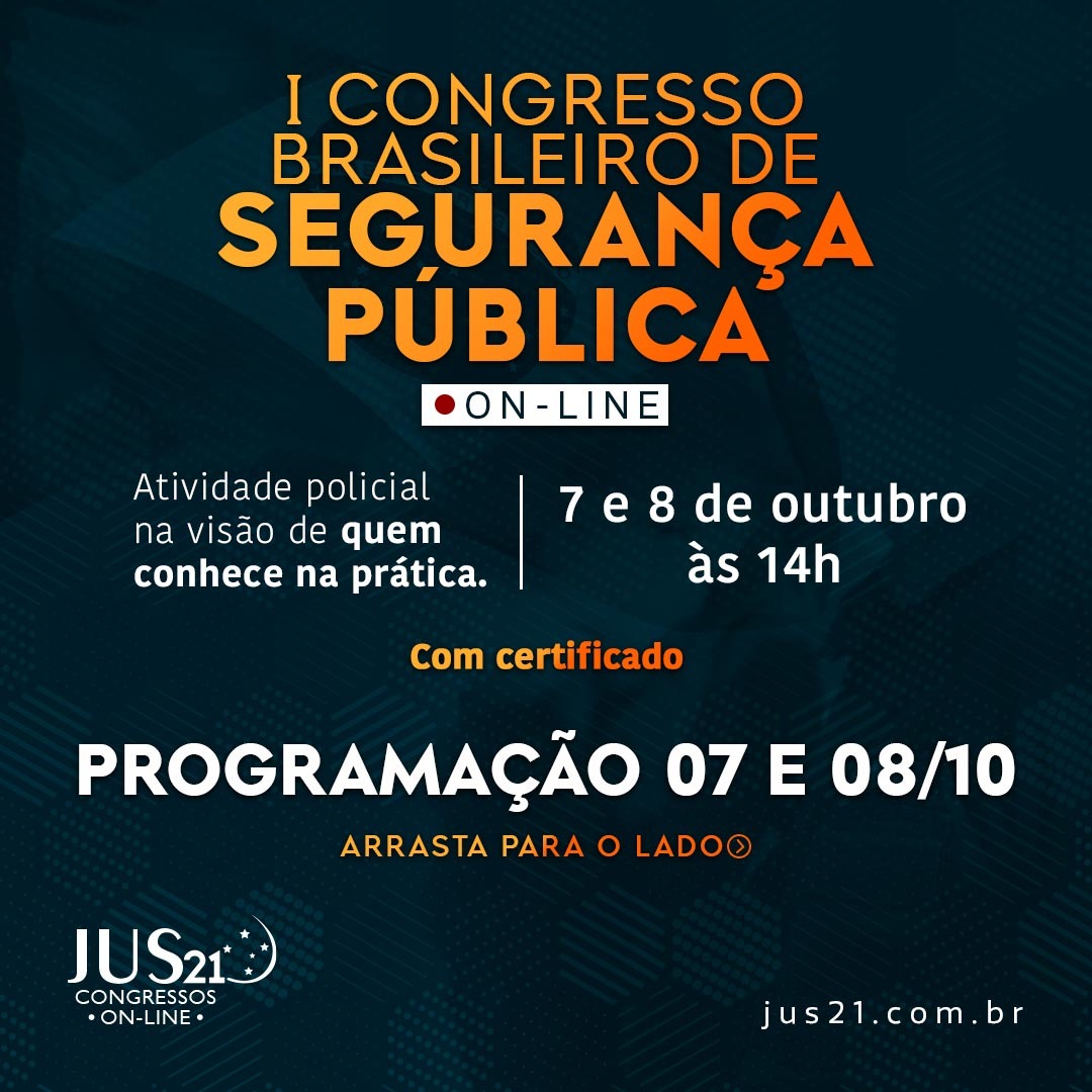 Confiram a programao completa do I Congresso Brasileiro de Segurana Pblica