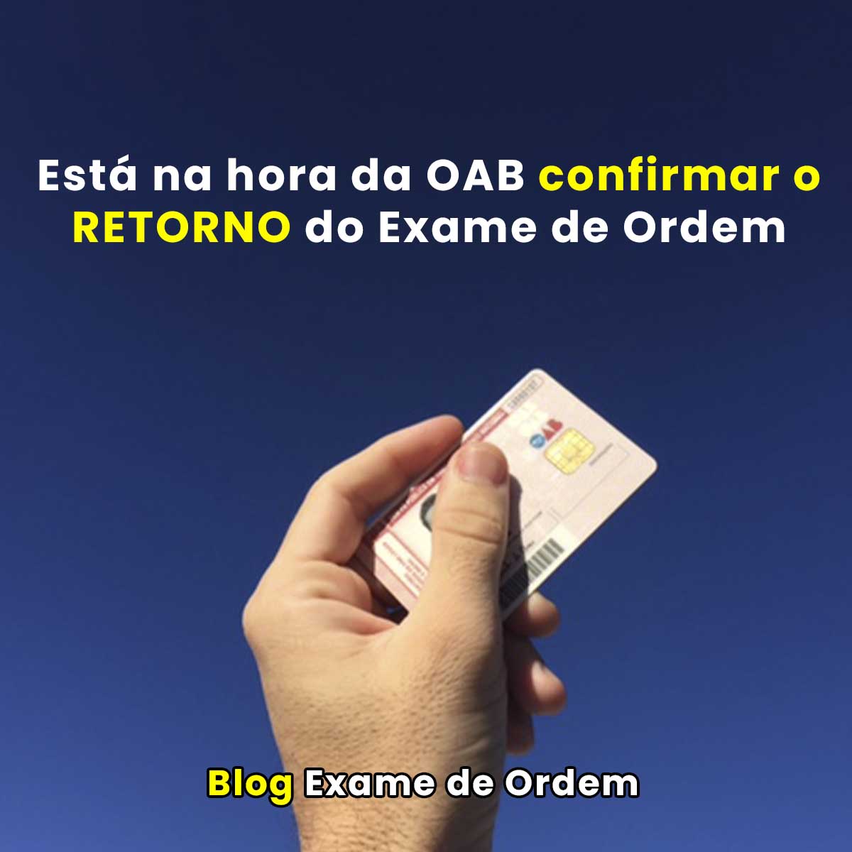 Est na hora da OAB confirmar o retorno do Exame de Ordem