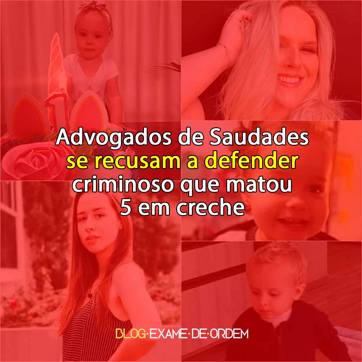 Advogados de Saudades se recusam a defender criminoso que matou 5 em creche