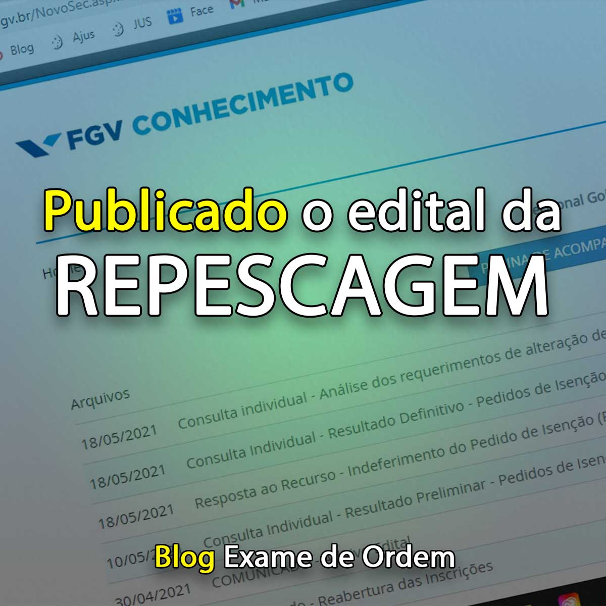 Publicado o edital da repescagem!