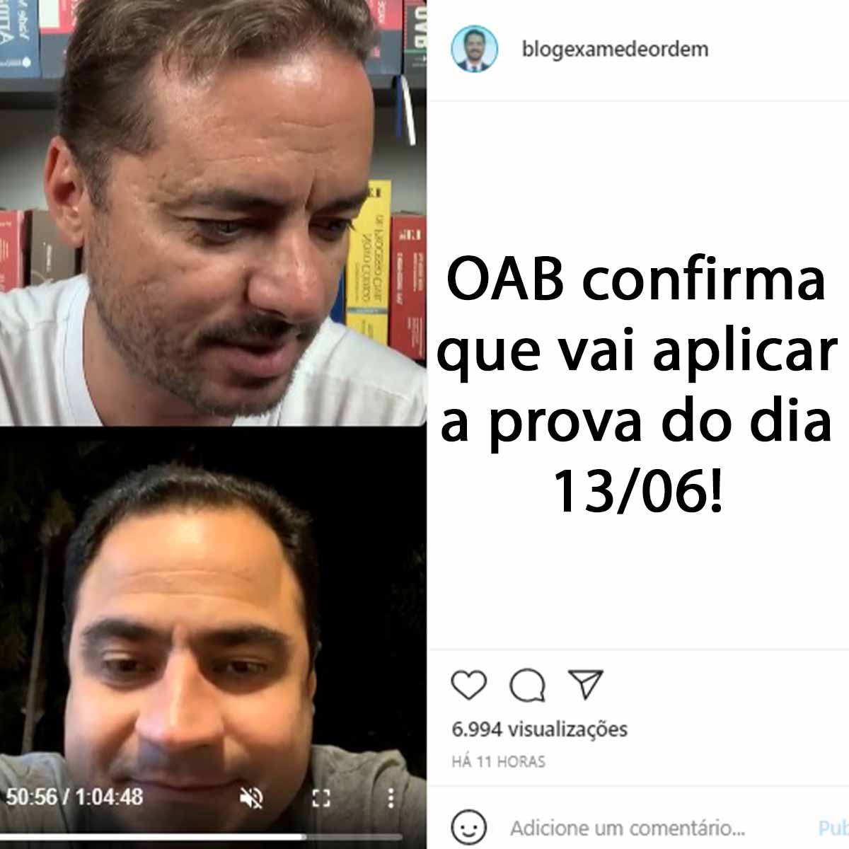 OAB confirma que vai aplicar a prova do dia 13/06!