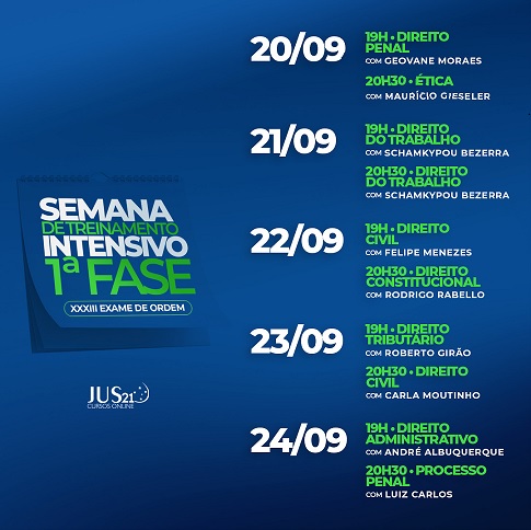 Vai comear a Semana de Treinamento Intensivo: confiram os links! 