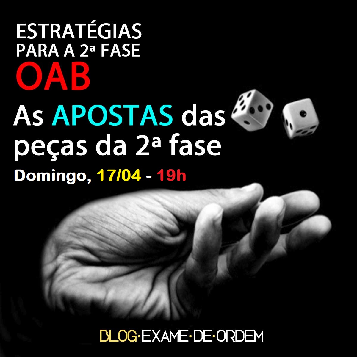 Hoje, 19h, as apostas da 2 fase do XXXIV Exame da OAB!