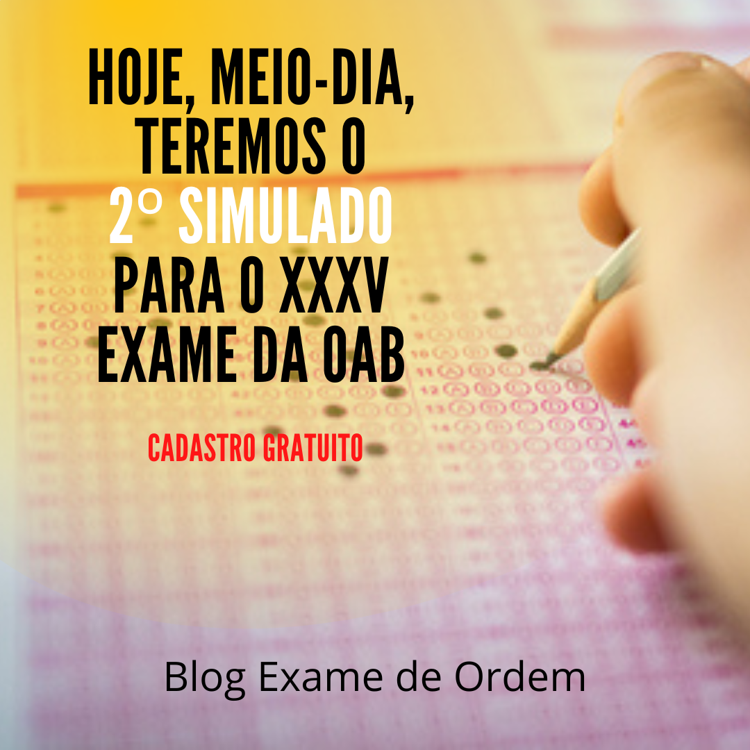 Hoje, meio-dia, o 2 simulado do JUS21 para o XXXV Exame de Ordem!