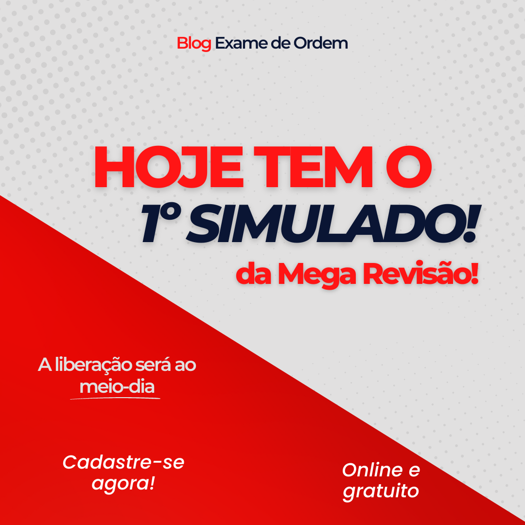 Hoje teremos o 1 simulado da Mega Reviso!