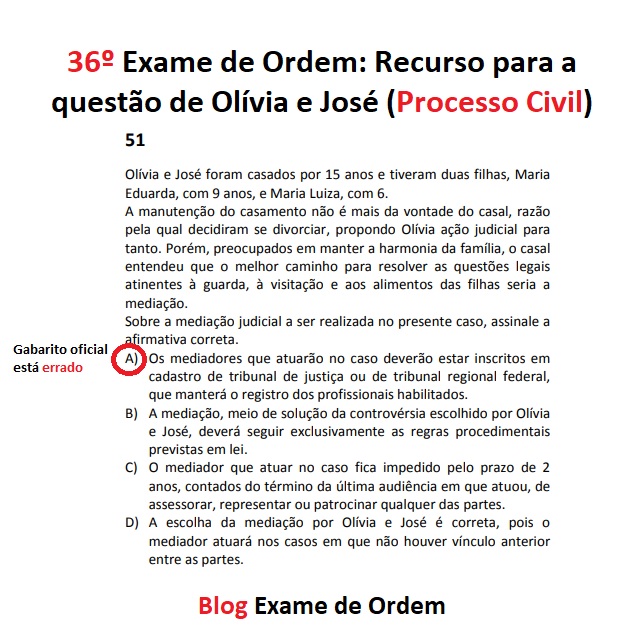 36 Exame de Ordem: Recurso para a questo de Olvia e Jos (Processo Civil)