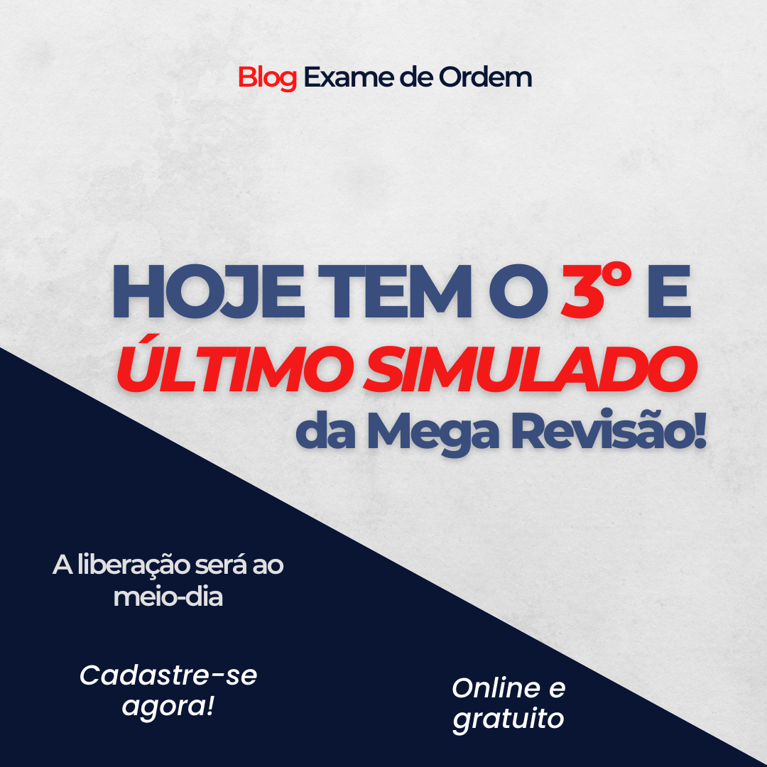 Hoje teremos o ltimo simulado da Mega Reviso!