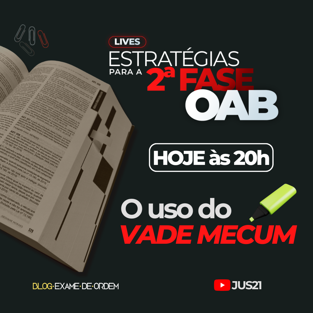 Hoje, 20h, vamos treinar o uso do Vade Mecum na hora da prova