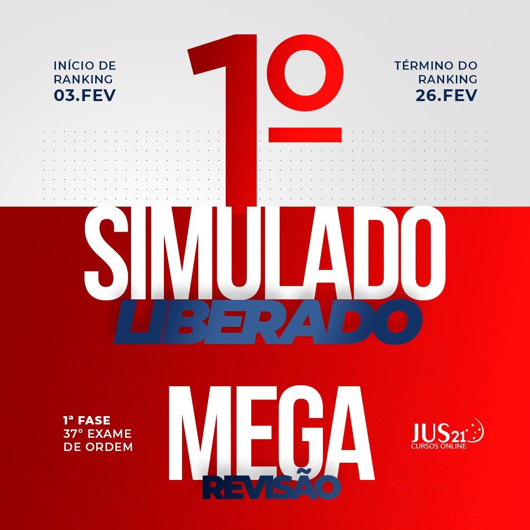 Liberado o 1 simulado da Mega Reviso para a 1 fase do 37