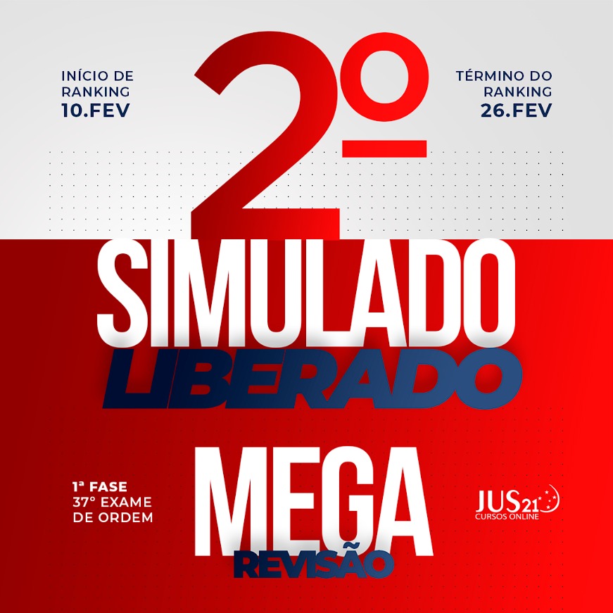 Liberado o 2 simulado da Mega Reviso para a 1 fase do 37