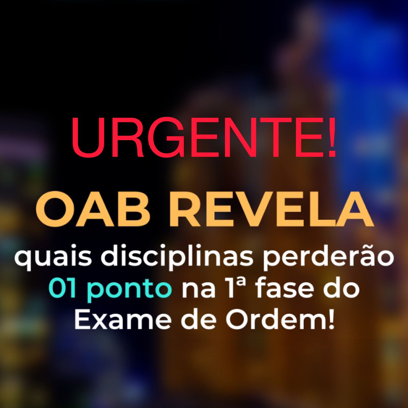 OAB revela quais disciplinas perdero uma questo na 1 fase do 38.