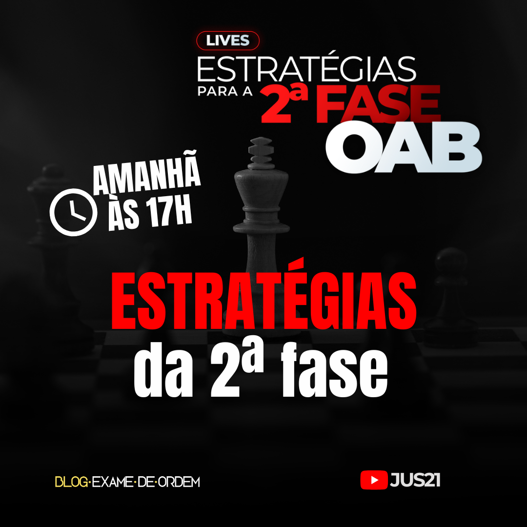 Amanh vamos falar sobre estratgias para a prova de 2 fase