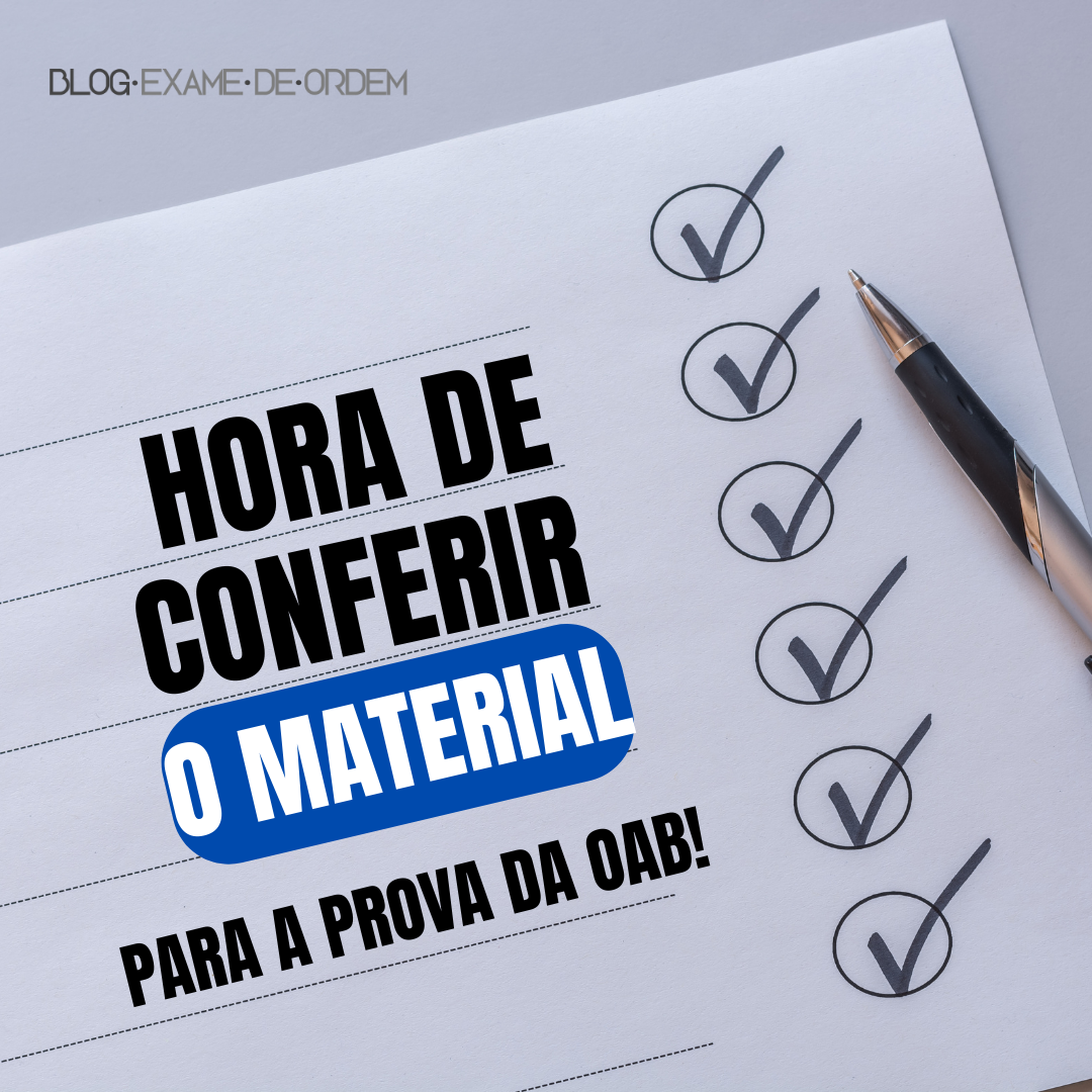 Hora de organizar o material para a prova!