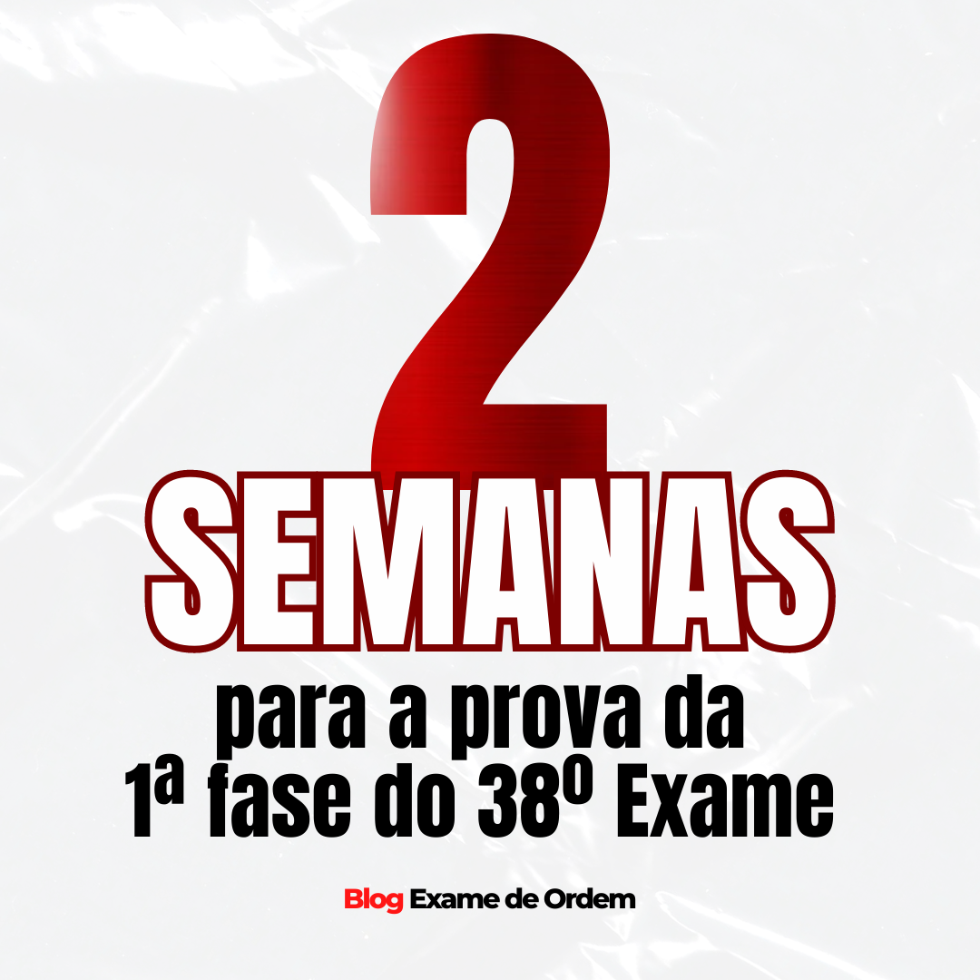 2 semanas para a prova do 38:  tempo de reviso!