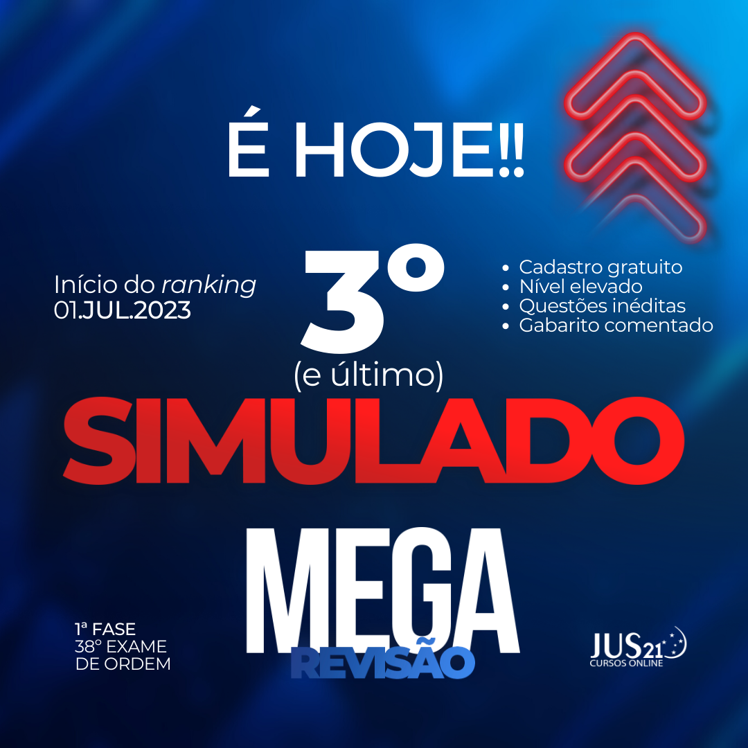 Hoje teremos o ltimo simulado da Mega Reviso!