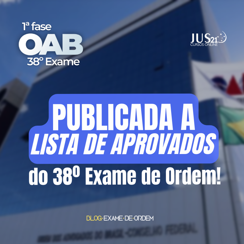 Publicada a lista de aprovados da 1 fase do 38 Exame de Ordem