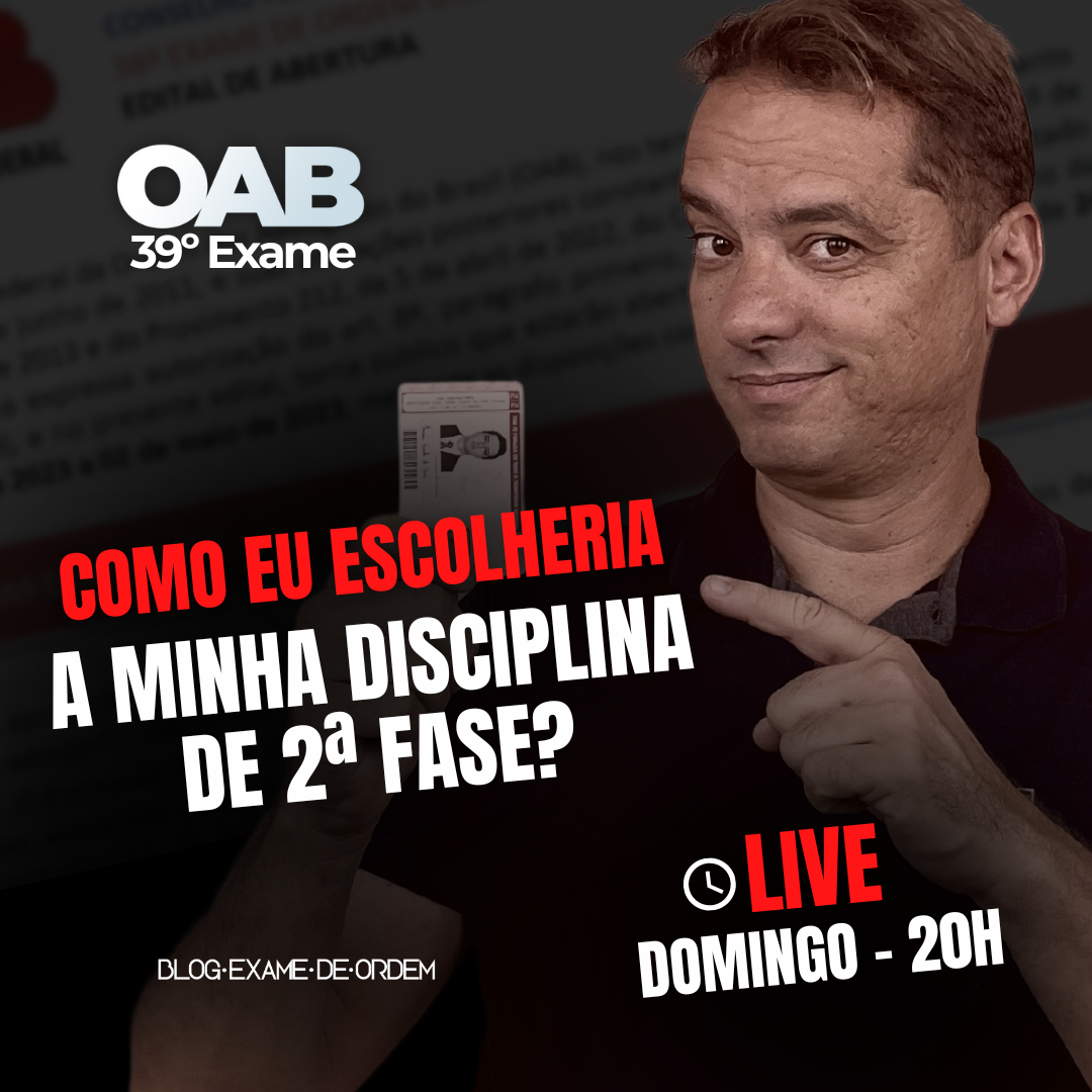 Live: Como eu escolheria a minha disciplina de 2 fase?