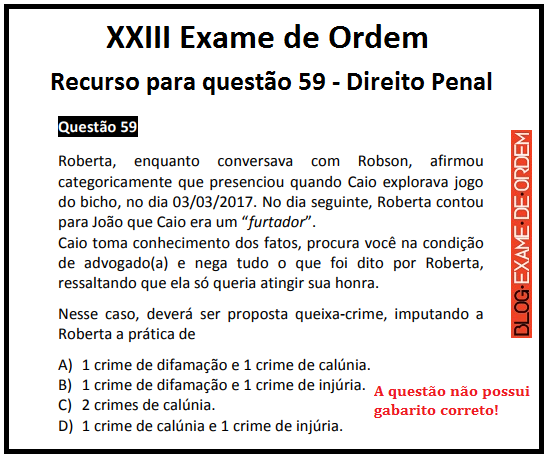 Recurso XXIII Exame de Ordem - Direito Penal