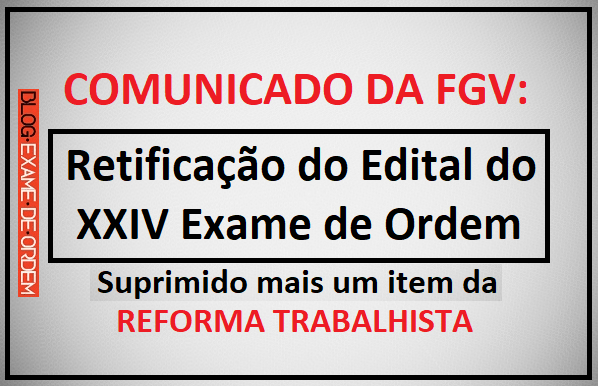 Comunicado: Retificao do edital do Exame de Ordem