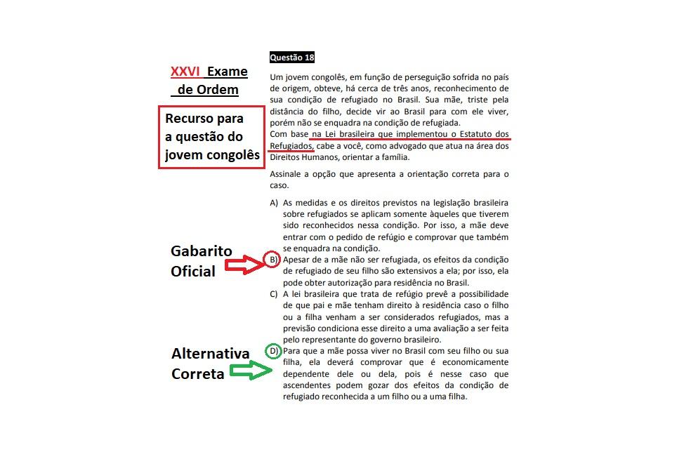 XXVI Exame de Ordem: Recurso para a questo de Direitos Humanos