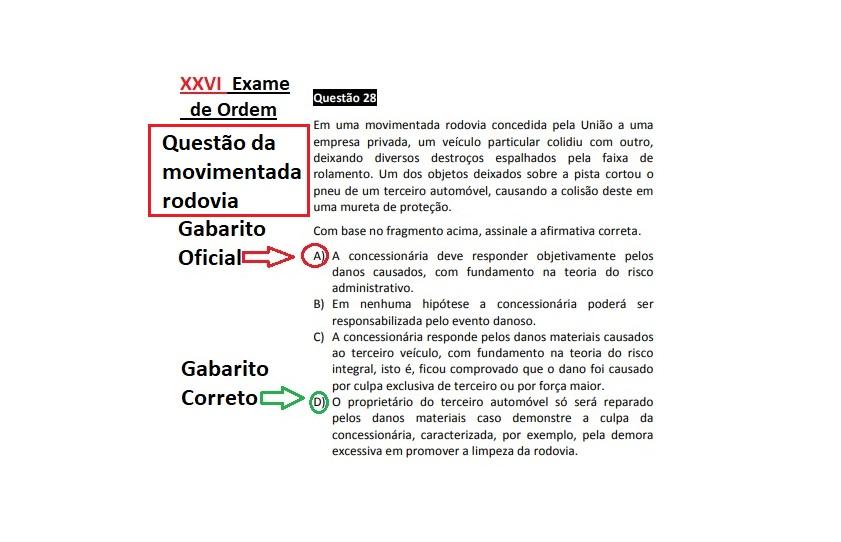 XXVI Exame de Ordem: Recurso para a questo de Administrativo