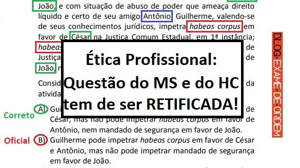 tica Profissional: Questo do MS e do HC tem de ser RETIFICADA!