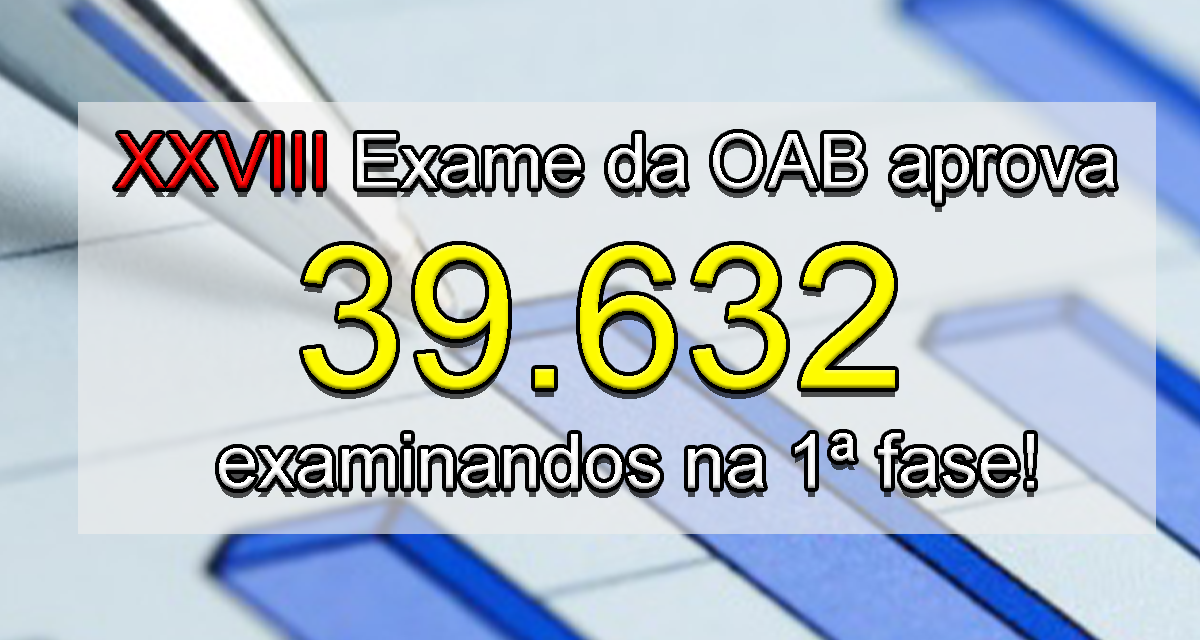 XXVIII Exame da OAB aprova 39.632 examinandos na 1 fase!