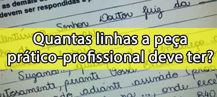 Quantas linhas a pea prtico-profissional deve ter?